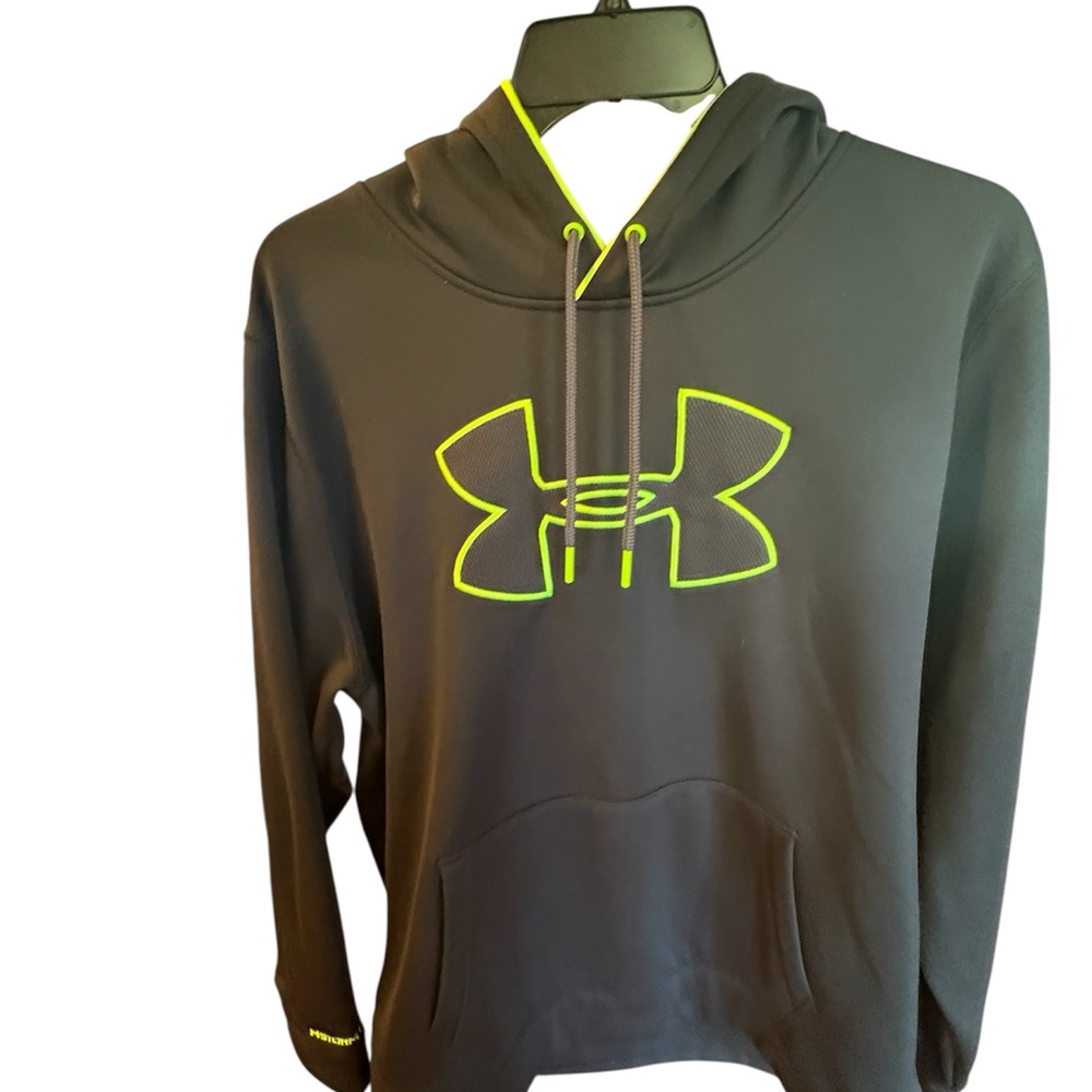 Men’s XXL 2XL Under Armour Black Neon Hoodie with Bright Green Accents